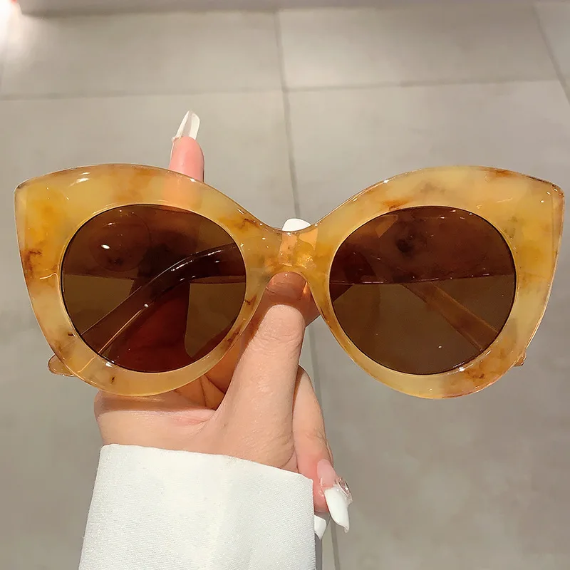 Fashion Vintage Oversized Cat Eye Sunglasses Women For Female Sun Glasses Punk Shades Luxury Brand Designer Sexy Lady Eyeglasses
