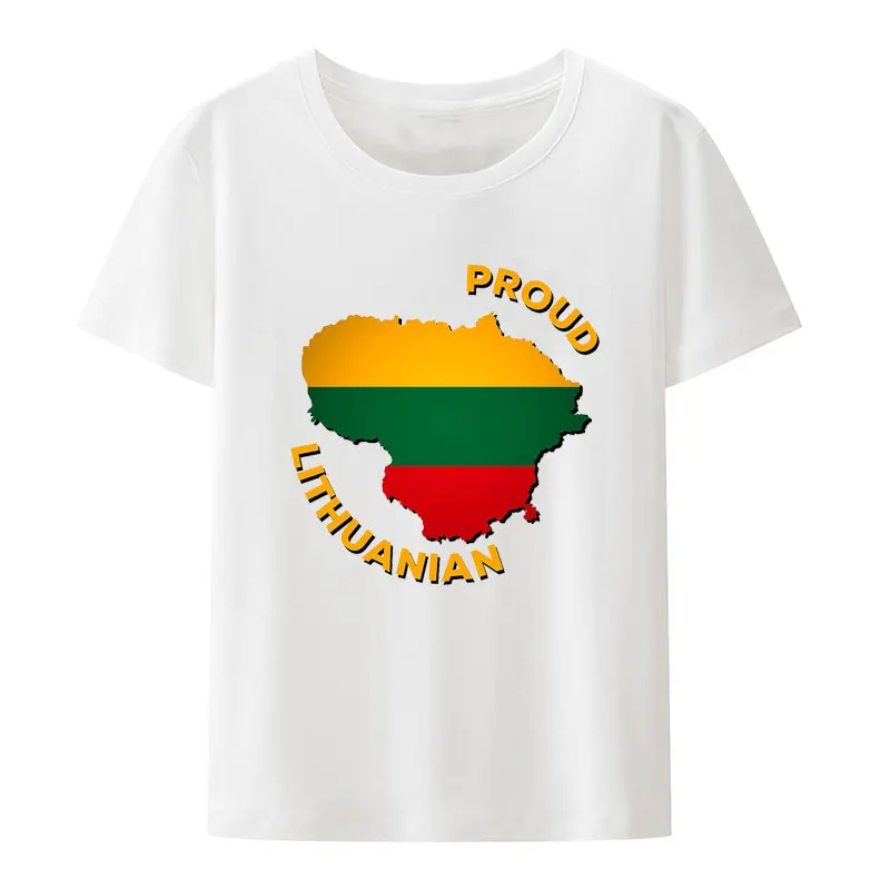 Proud Lithuanian Flag Modal Print Tee Classic Men Women Short-sleev Loose Breathable Graphic T Shirts Humor Fashion Camisetas