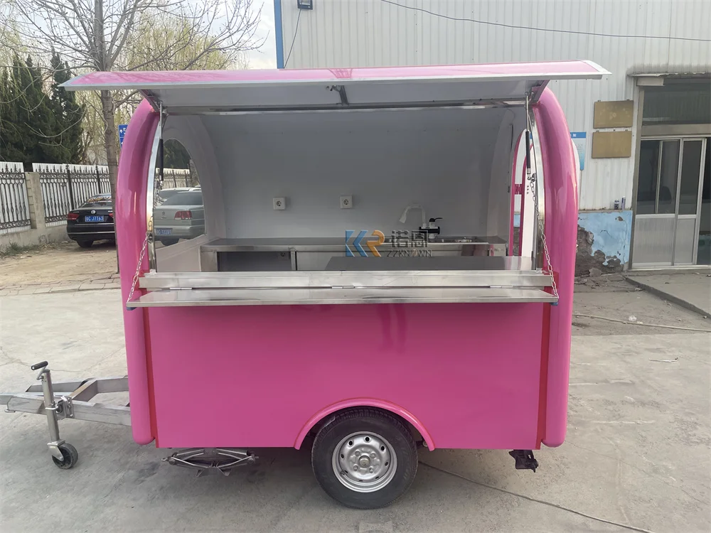 Coffee Trailer Concession Snack Ice Cream Kiosk Fully Equipments Customize Size Fast Food Truck Trailer