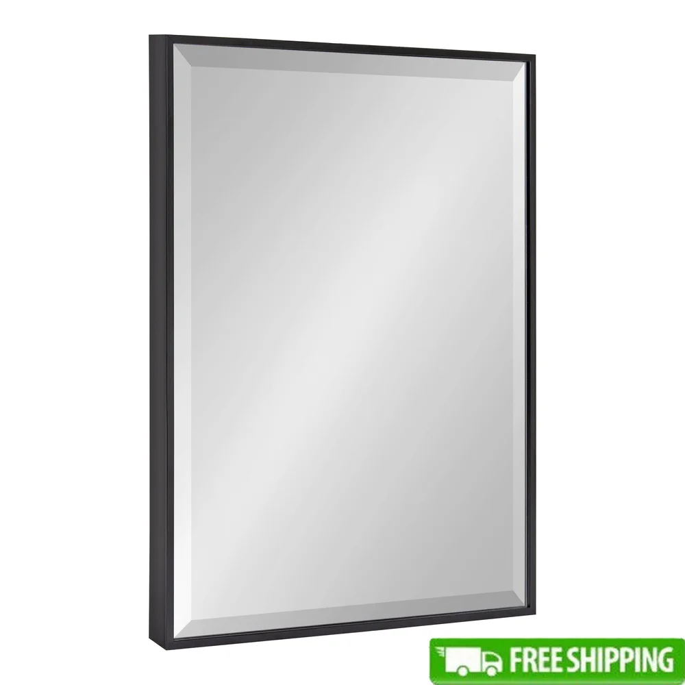 

Modern Decorative Rectangle Wall Mirror 18.75 x 24.75 Inch Black Contemporary Wall Decor Easy Hang Beveled Glass Accent Mirror