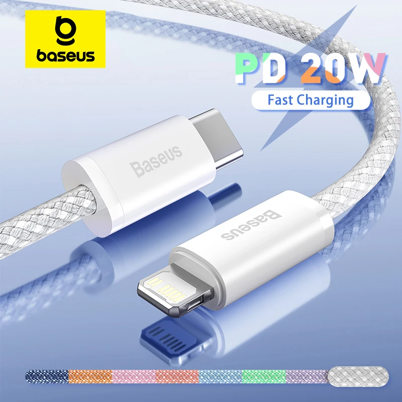 Baseus 20W PD USB Type C Cable for iPhone 13 12 Pro Xs Max Fast Charging Charger for MacBook iPad Pro Type-C USBC Data Wire Cord