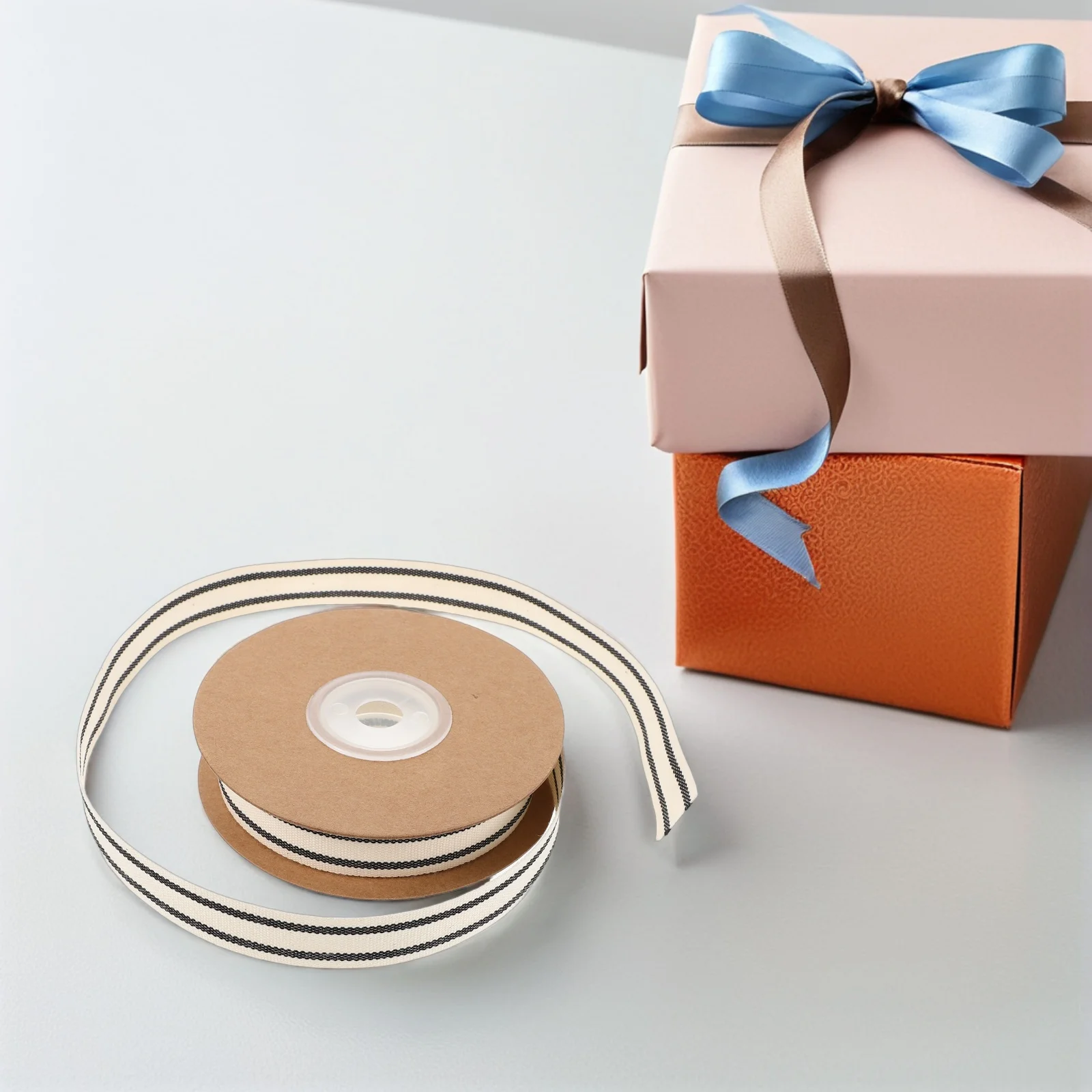 شريط من القطن الأسود Grosgrain على الوجهين مخطط مخيط لفة حرفية 1.5 سنتيمتر 10 ياردة لحفلات الزفاف في عيد الحب هدية ذاتية الصنع #5