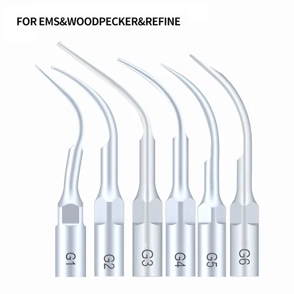 5pcs Dental Scaler Tips for EMS Woodpecker refine G1 G2 G3 G4 G5 G6 Ultrasonic Scaler tip Handpiece Scaling Tip Dental Accessory