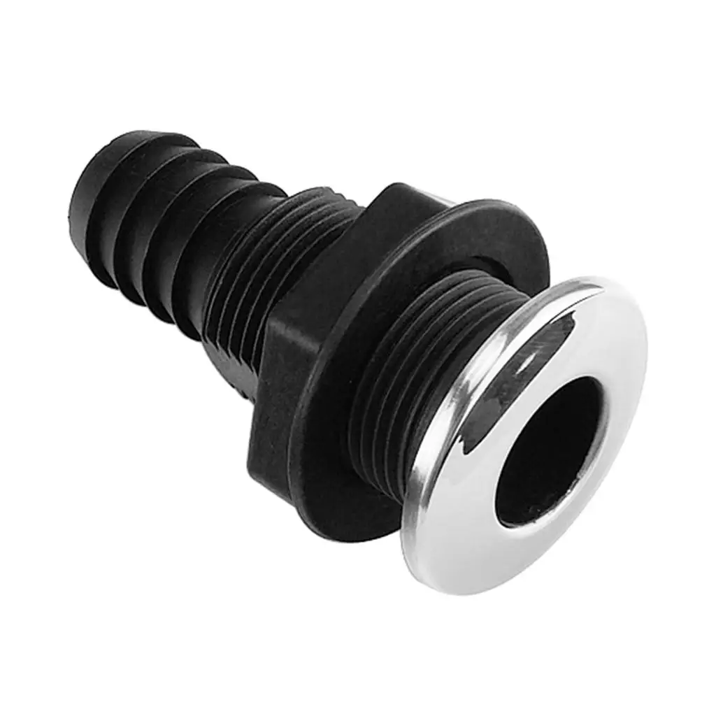 

1" Plastic Thru-Hull Bilge Fitting for Bilge Pump Drain/Vent Hose Fitting
