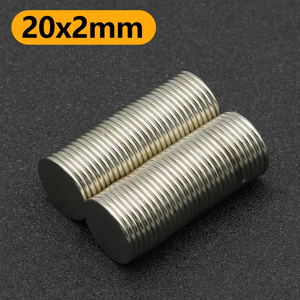20x2mm N35 NdFeB Round Neodymium Magnet Super Strong Permanent Powerful Magnets Refrigerator DIY Craft Multi‑Purpose Magnetic