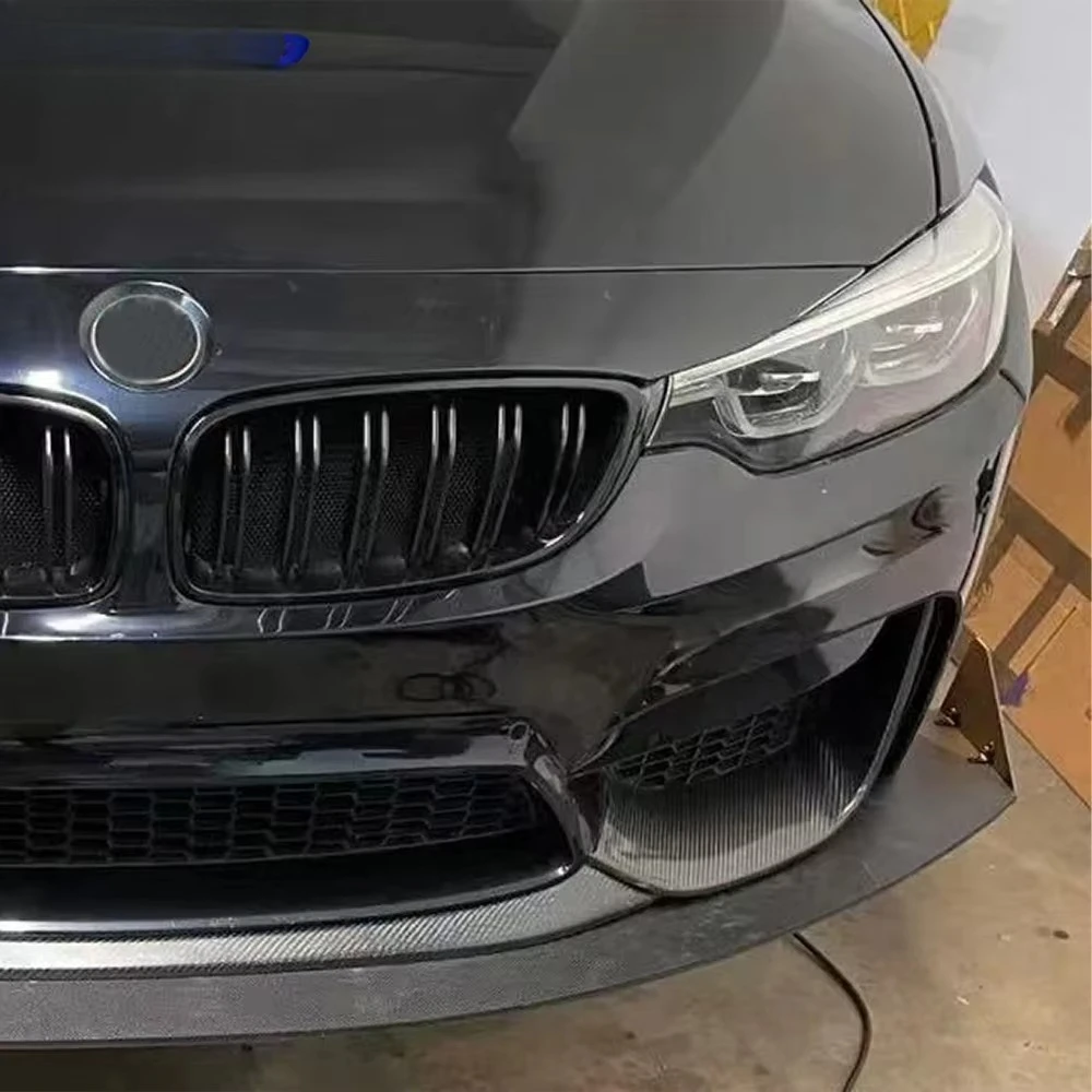 ل F82 M4 2014-19 كوبيه ألياف الكربون KZ نمط المصد الأمامي أسفل الشفاه 2 قطعة #3