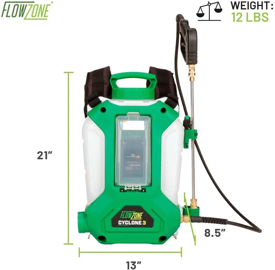 Cyclone 3 Battery Backpack Sprayer 4 Gal 5 Pressure Tool Only Variable 8 115 PSI QuickSwap Adapters Included Works With Cross Pl