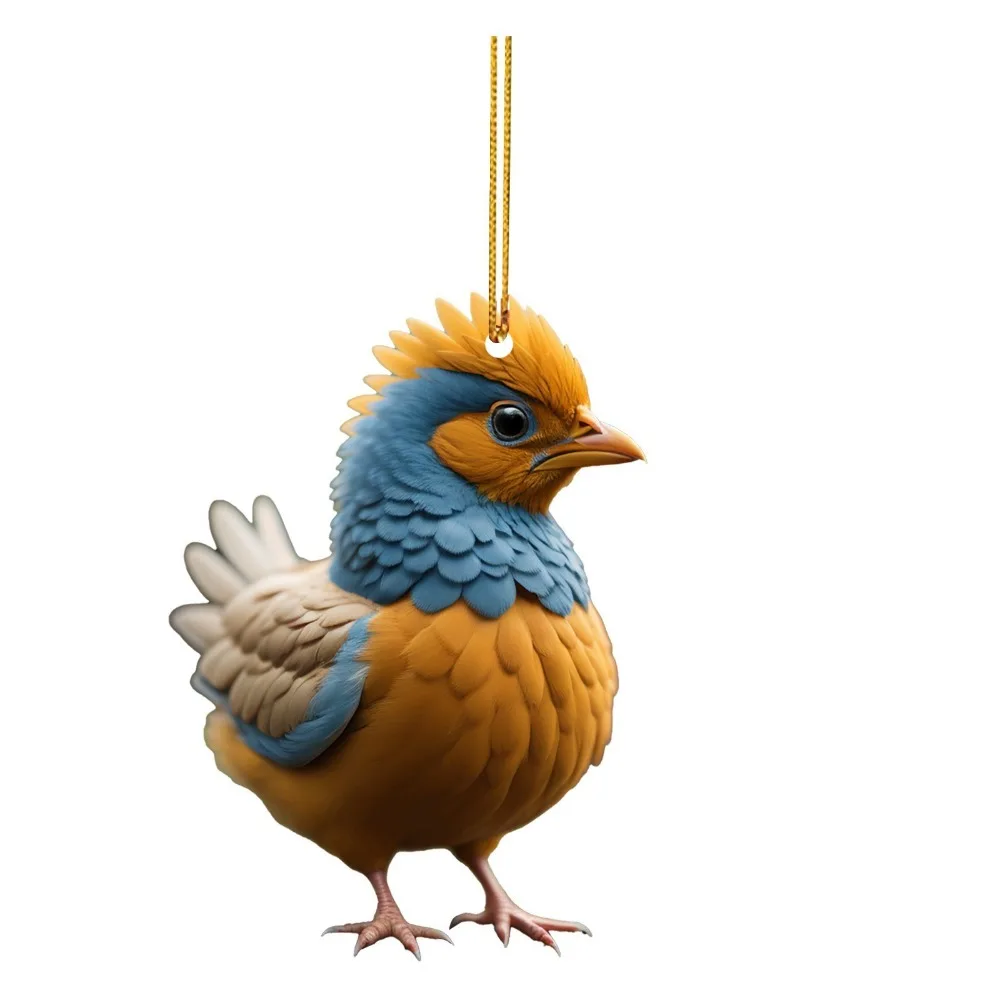 Portable Animal Pendant Cartoon Rooster Pendants Cartoon Cock Lightweight Acrylic Cute Art Craft Ornament