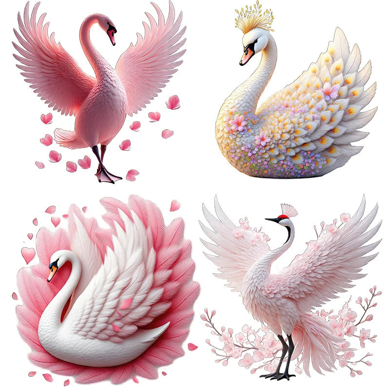 Three Ratels CC174 Romantic Pink Swan Wall Stickers for Home Decoration Toilet decals
