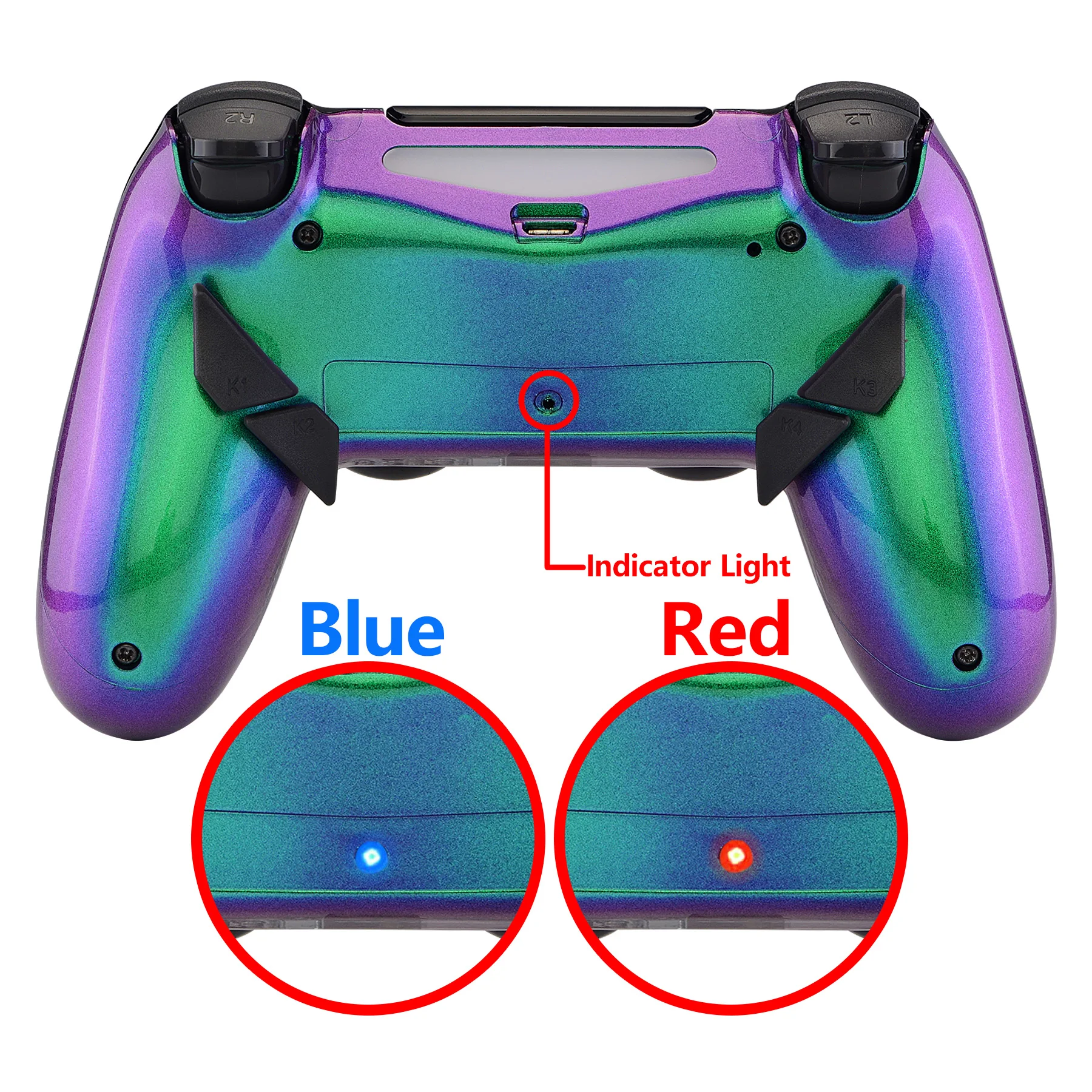 eXtremeRate Dawn Remappable Remap Kit for ps4 Slim Pro Controller JDM 040/050/055 w/ Back Shell & 4 Back Buttons