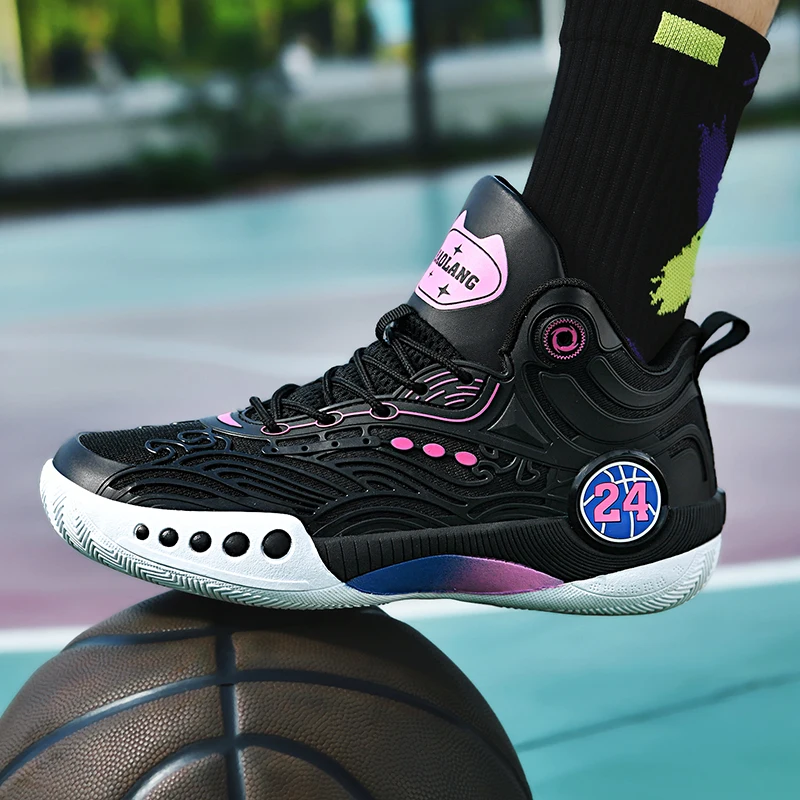 

Autumn/winter Model of Rotating Buckle Sports Running Shoes, Youth Anti-slip and Wear-resistant Basketball Shoes. Luminous Shoes