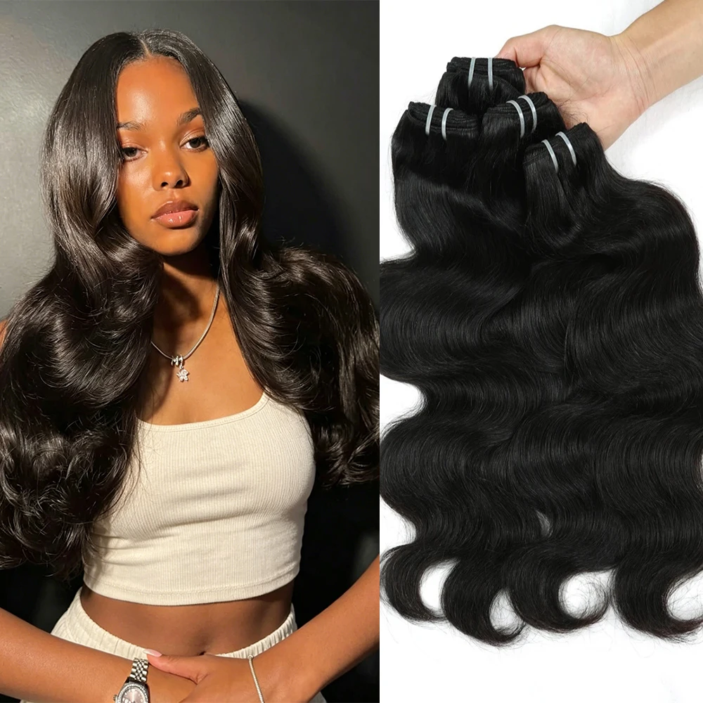 

100g/pc Brazilian Body Wave Human Hair Bundles 1/3/4 PCS Natural Black Remy Hair Weave Extensions For Women Make Wig
