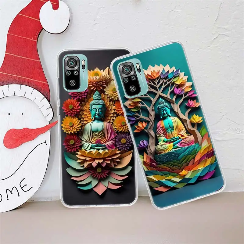 Origami Paper Cuttings Buddha Phone Case For Xiaomi Poco X3 F6 X4 F4 GT M3 M4 M5 M5S X5 X6 Pro 5G F5 F3 F2 F1 Mi Note 10 Lite S