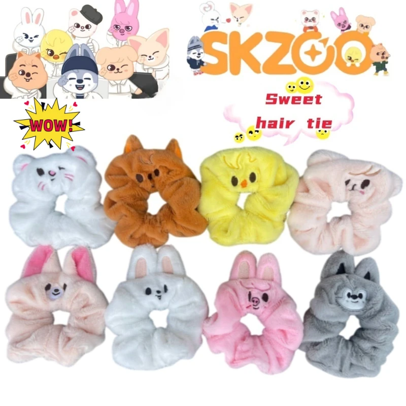 

Резинка для волос Stray Kids SKZOO Foxi.ny Quokka Wolf Chan, двухмерная, милая и очаровательная, для девочек, с высококачественной вышивкой, большая, объемная.