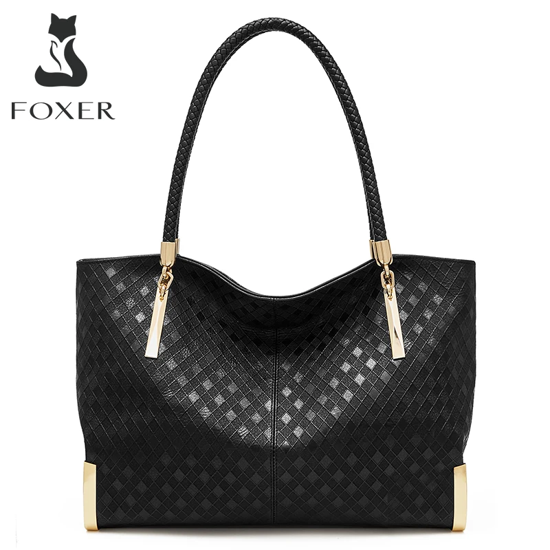 FOXER Damska torebka z prawdziwej skóry, elegancki luksusowy design, damska torba na ramię, duża pojemność, torba typu tote, idealny prezent dla mamy, żony.