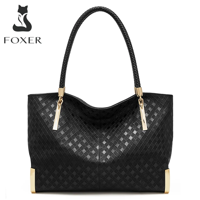 FOXER Damska torebka z prawdziwej skóry, elegancki luksusowy design, damska torba na ramię, duża pojemność, torba typu tote, idealny prezent dla mamy, żony.
