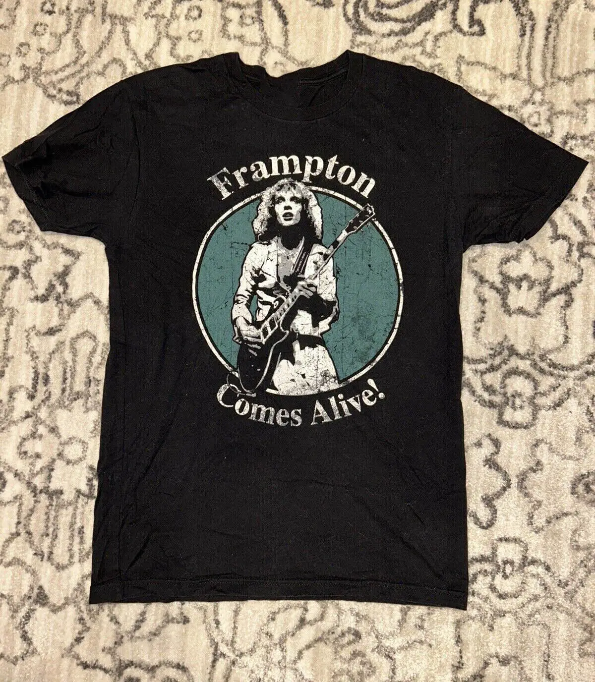 Vtg Peter Frampton Comes Alive Cotton Black Full Size T Shirt