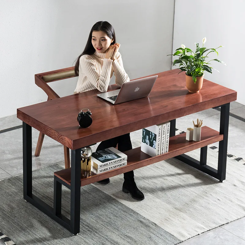 مكتب من الخشب الصلب، مكتب بسيط وحديث، طاولة كمبيوتر مكتبية، طالب منزلي #2