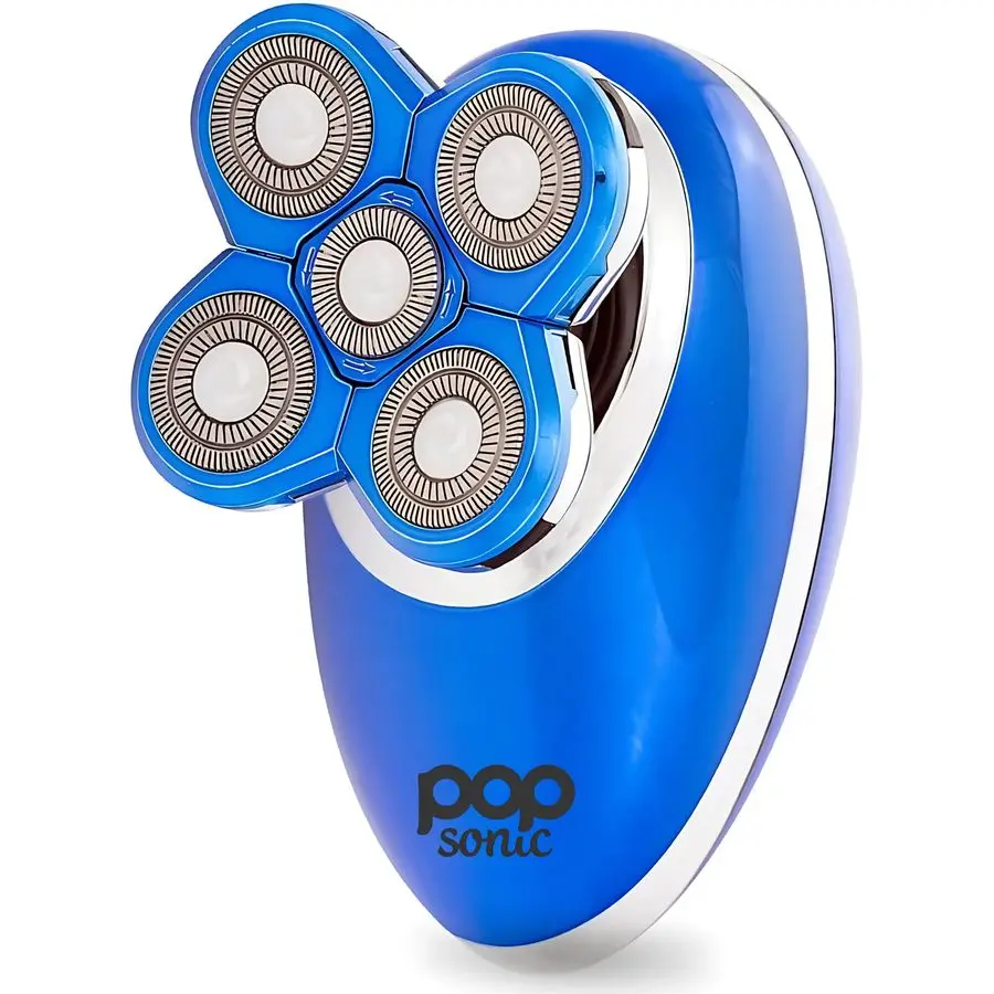 

Комплект электробритвы с 5 головками, синяя бритва унисекс для лица, гладкий усилитель тела, водонепроницаемый перезаряжаемый USB-триммер с поворотом на 360 градусов