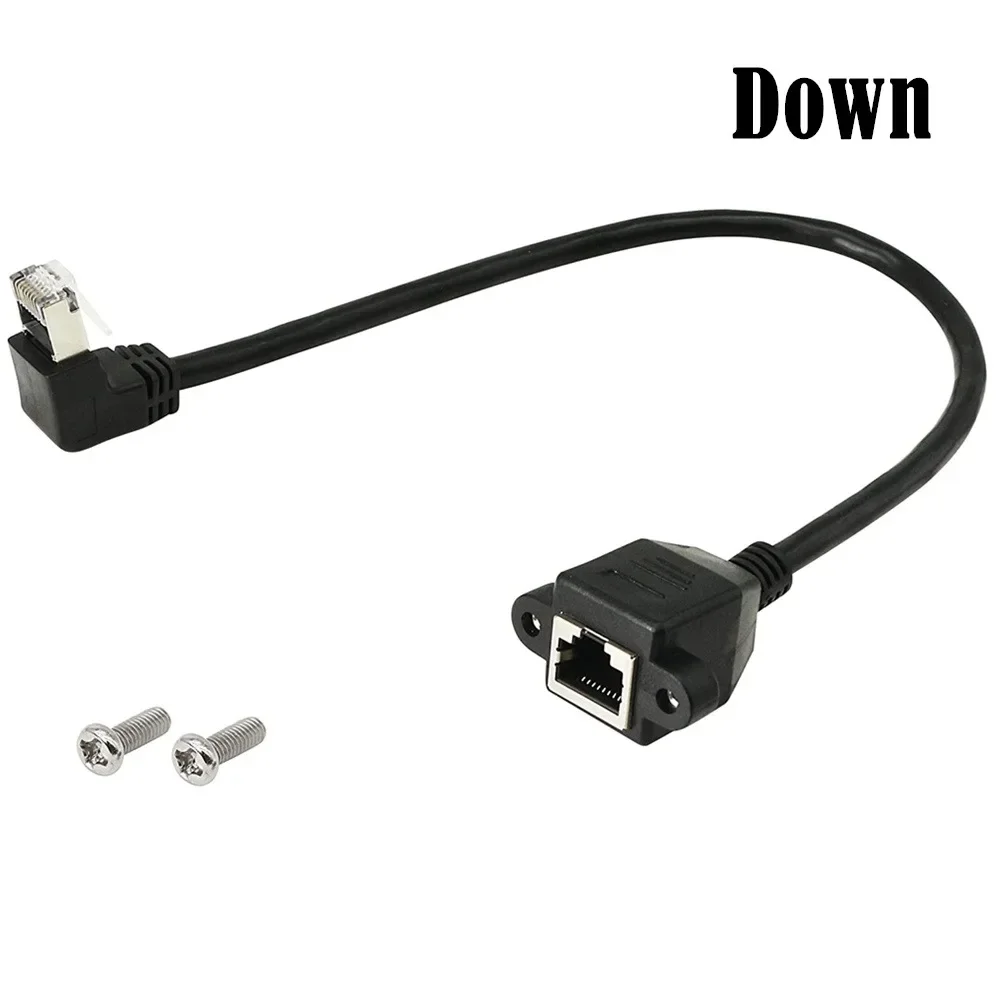 Lan Cable RJ45 Male To Female Extend Cord RJ 45 Ethernet Cable Screw Panel Mount Left Right Angled 90 Degree UP Down Cat5 Cable