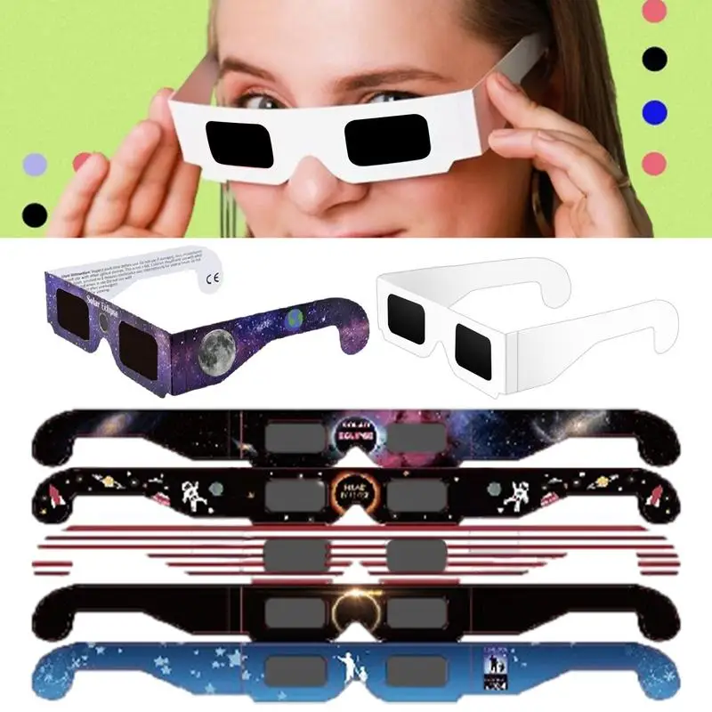 3/6/12Pcs Solar Eclipse Glasses Direct Viewing The Solar Eclipse Solar Eclipse Viewing Glasses Sun Observation Eye Wear