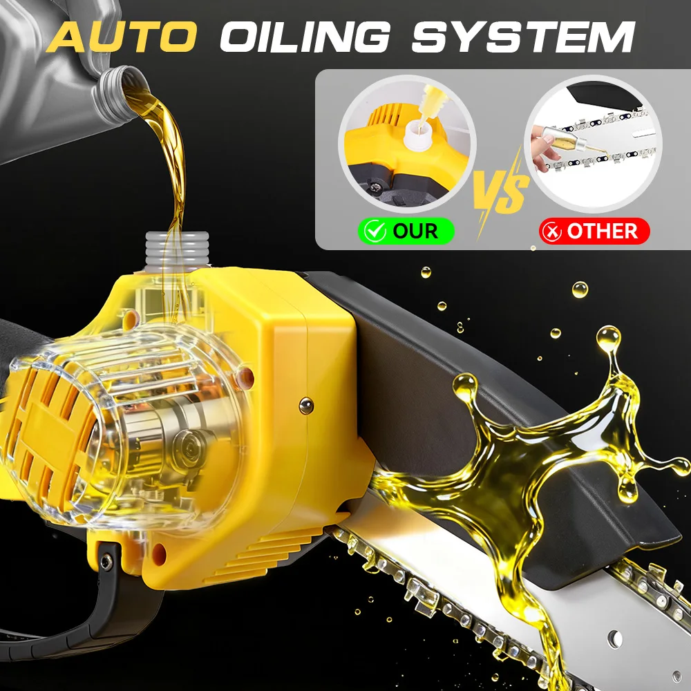 MELLWIN 6 Zoll Akku-Elektrokettensäge Garten-Mini-Astschere Holzbearbeitungs-Elektrosäge für Makita 18V Akku – Detail 11