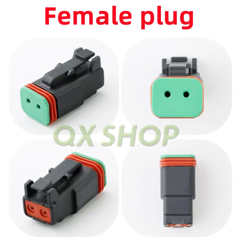 1set 2pin plug Deutsch DT Connector DT06-2S/DT04-2P Waterproof Electrical Connector For Car Excavator Motor With Pins