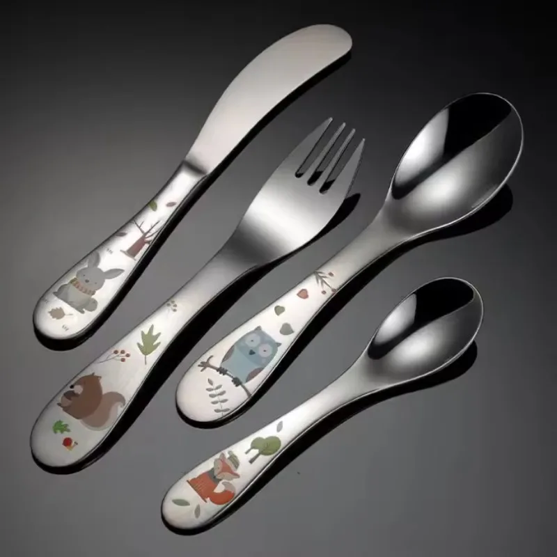 Food Grade Children Stainless Steel 304 Cutlery Set Spoon Fork and Knife for Kids