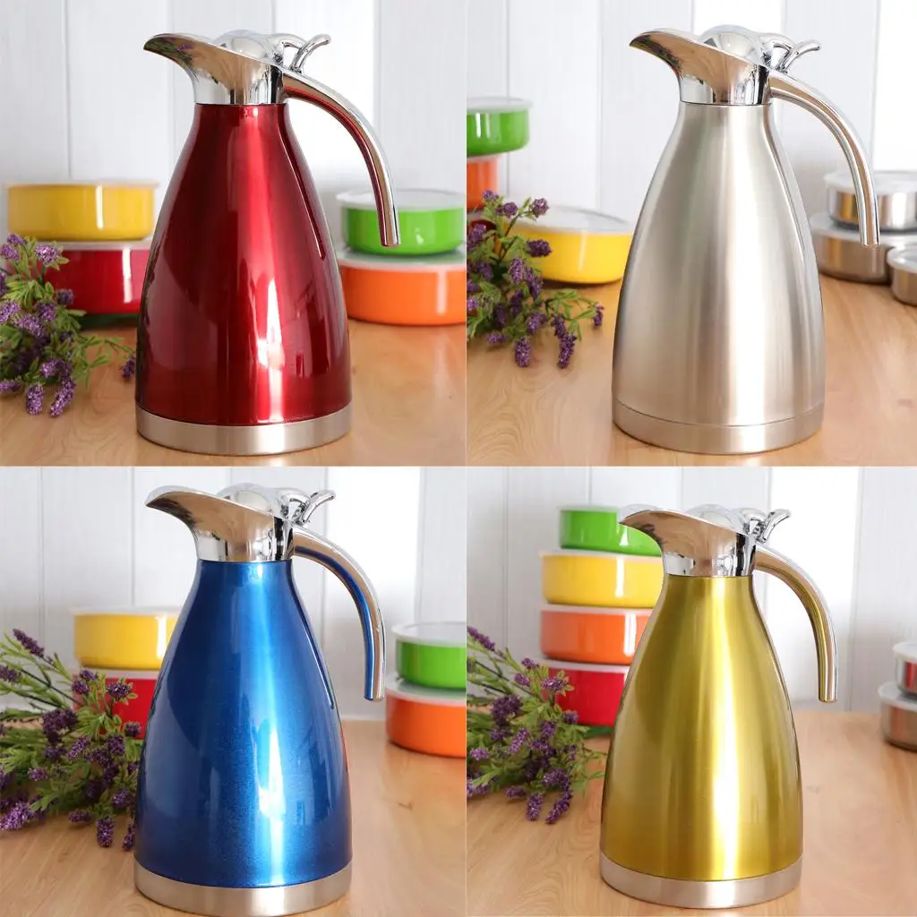 Stainless Steel Thermal Carafe Bottle 2L Pot for Coffee Tea Water Pot