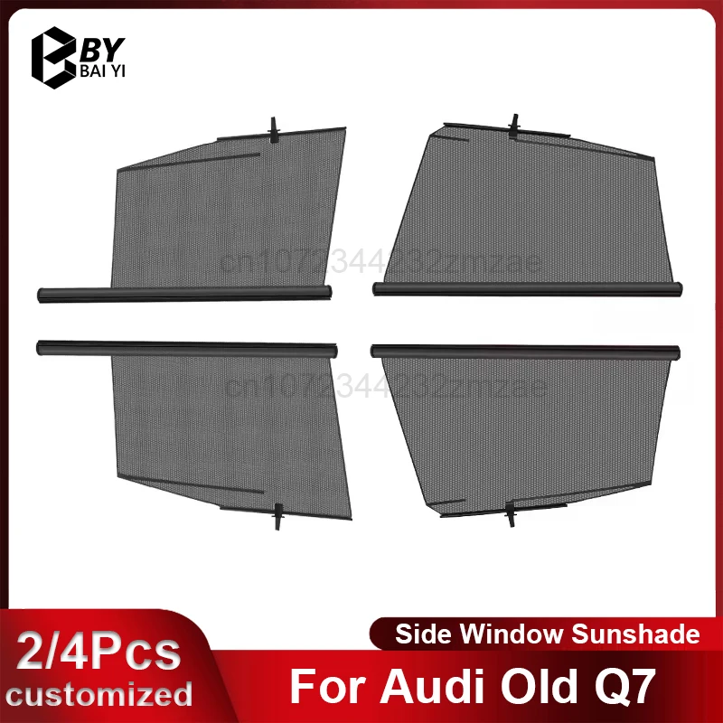 Retractable Car Side Window Sunshades For Audi Old Q7 -2014 Front Rear Window Sun Visor Customizable Car Interior Accessories