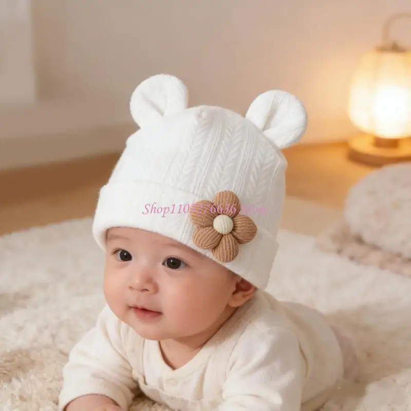 

R6FD Детская шапочка и носки с милым узором. Мягкая шапочка и носки для новорожденных, удобные для новорожденных.