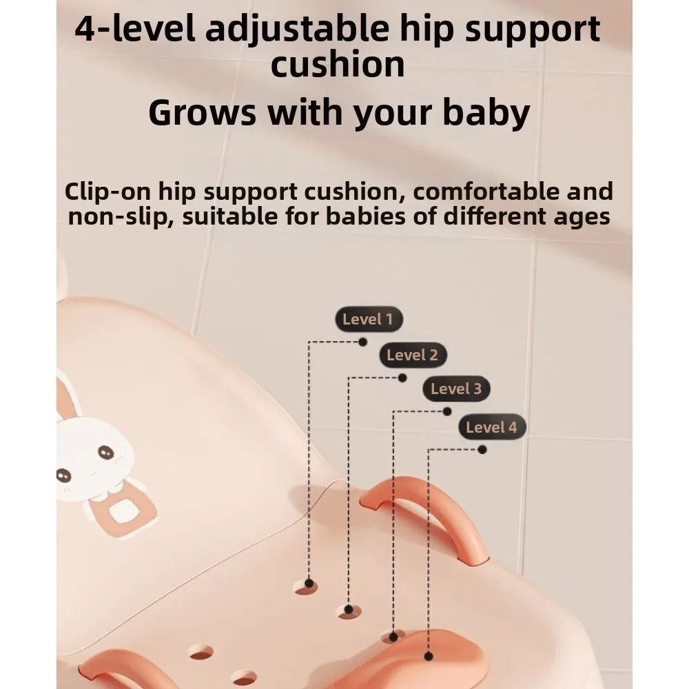 Adjustable Children's Shampoo Chair with Shampoo Basin Foldable Baby Hair Pool Bed Rabbit Pattern Comfort Bath Seat Bathtub view 3
