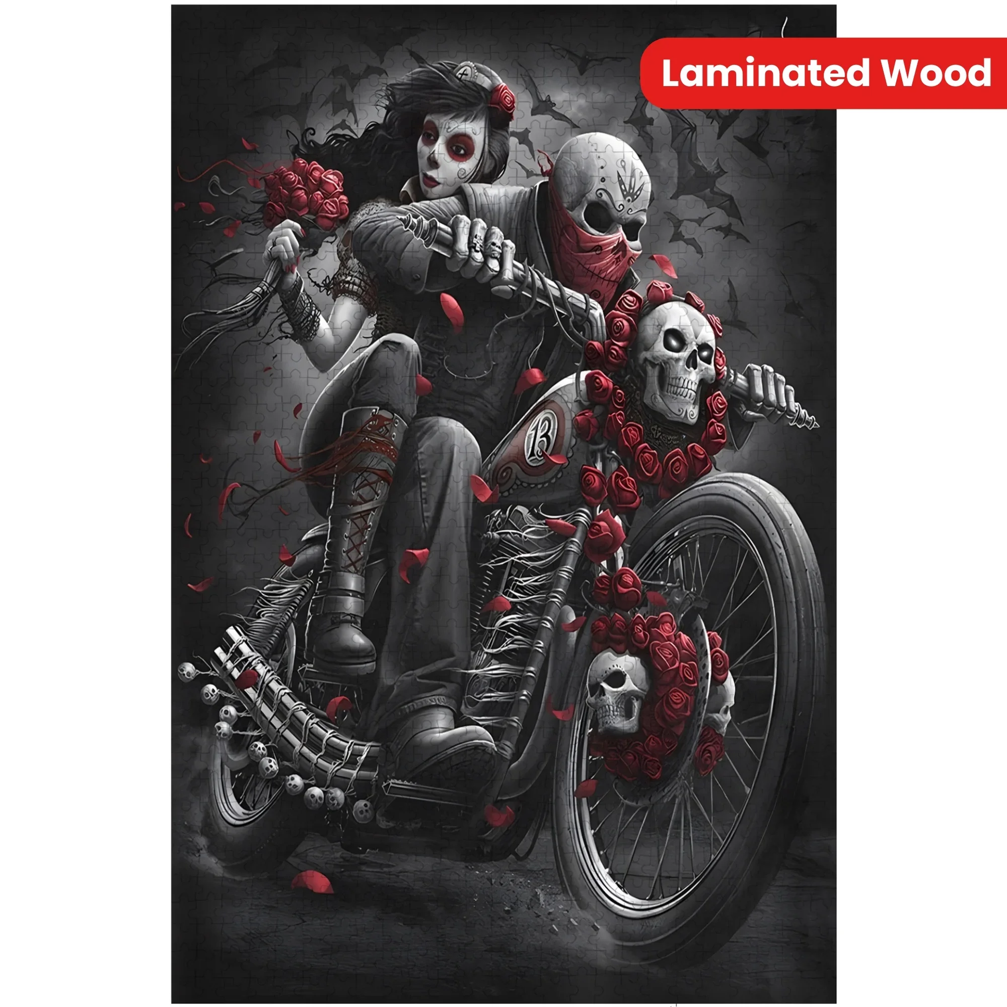 จิ๊กซอว์กอธิค 120/300/500/520/1000/1314 ชิ้น รูปหัวกะโหลก นักบินยามโลก คู่รัก รถมอเตอร์ไซค์ เกมฝึกสมอง ผ่อนคลาย