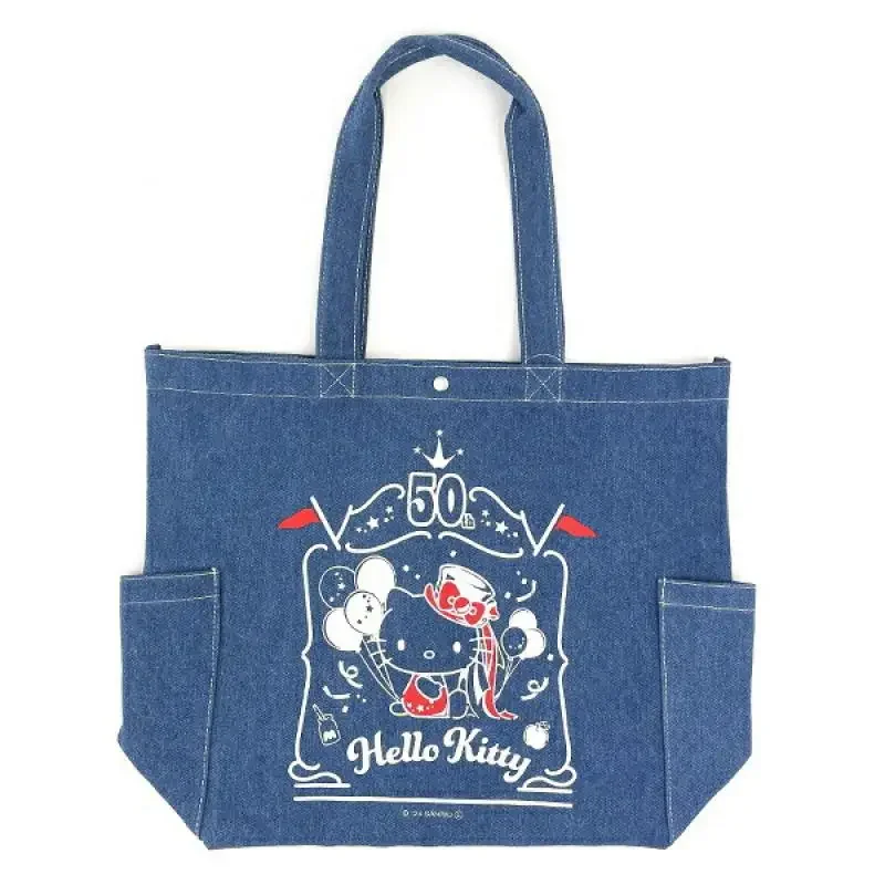 

Hello Kittys Tote Bag Crossbody Bag Cartoon Fashion Denim Printing Shoulder Bag Bags for Woman Anime Figure Girl Gift