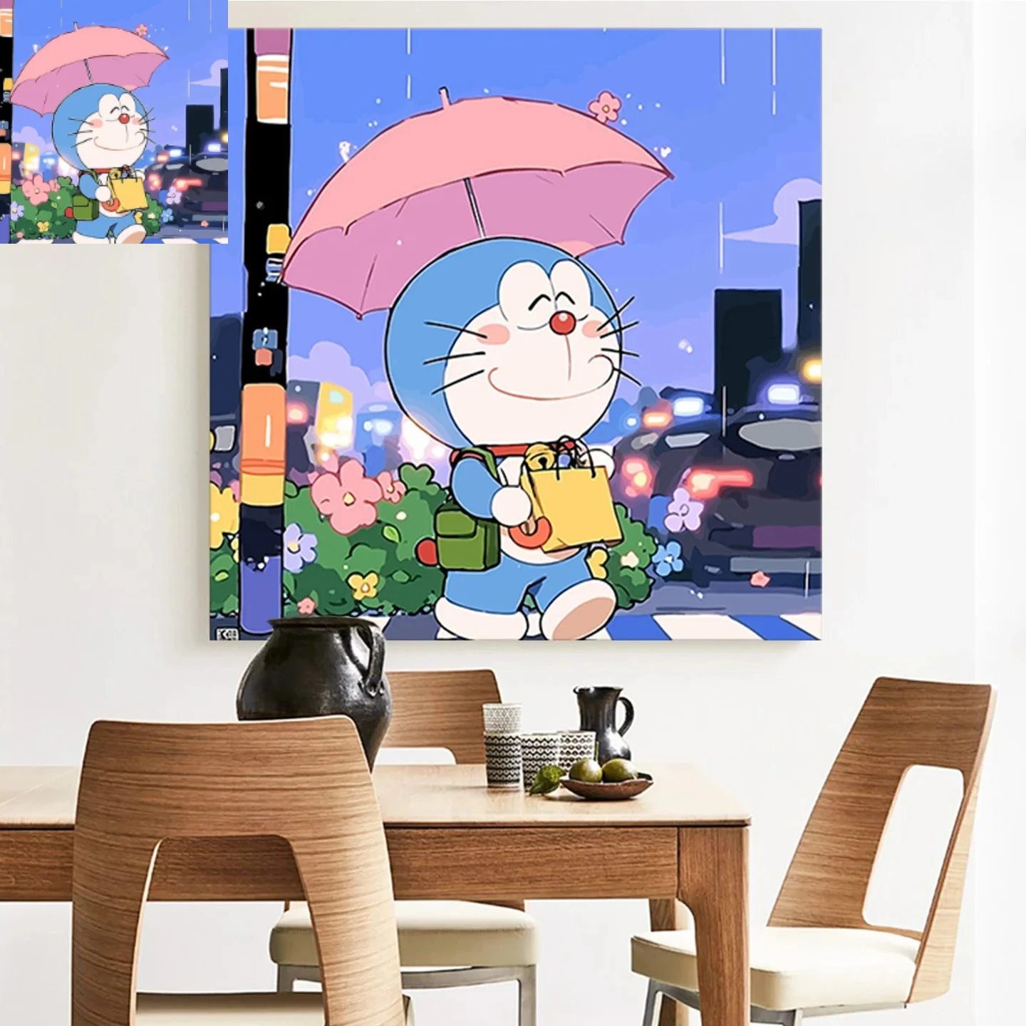 

Набор для рисования по номерам Doraemon: Цифровая раскраска, мультяшные персонажи, простые детские рисунки, акриловые краски