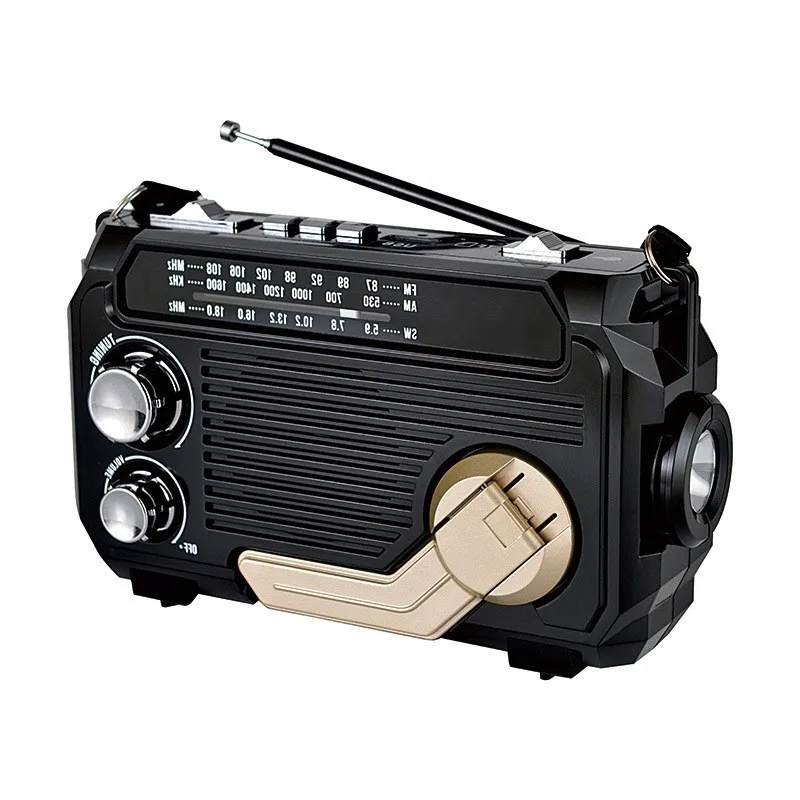 

Large Volume Semiconductor Multi-band Blue Tooth Card MP3 Player Retro Solar Rechargeable Hand-cranked Radio for The Elderly