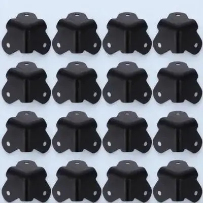 

16pcs Audio Protectors Steel Cabinet Guards Speaker Box Corner Protector Metal Accessories Black Durable for Amp Speaker