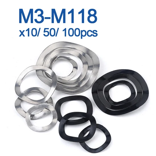 65 #   Mangnese acero M3 M4 M5 M6 M8 M10 M12 M14 M16 M19 M21 M24 M27-M118 arandela ondulada 3/5/6/7 arandela de resorte de junta tipo cresta ondulada