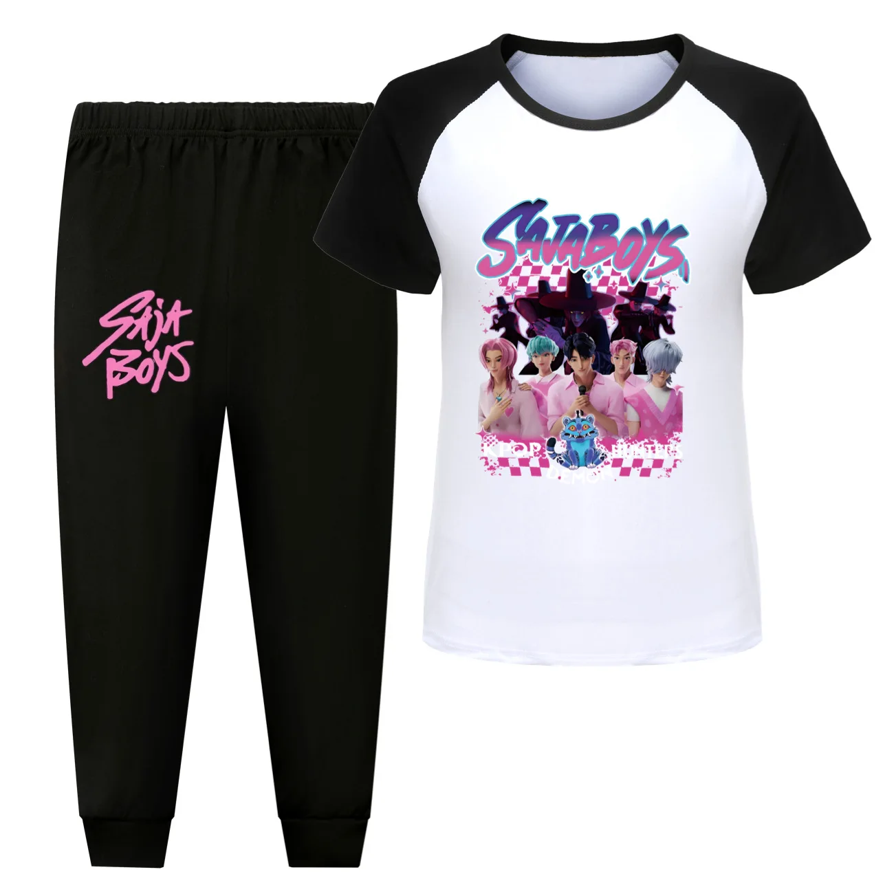 

Детская футболка с шортами, детский костюм для девочек KPop, охотники на демонов, принцесса, футболки с короткими рукавами, штаны, комплекты одежды из 2 предметов 4883