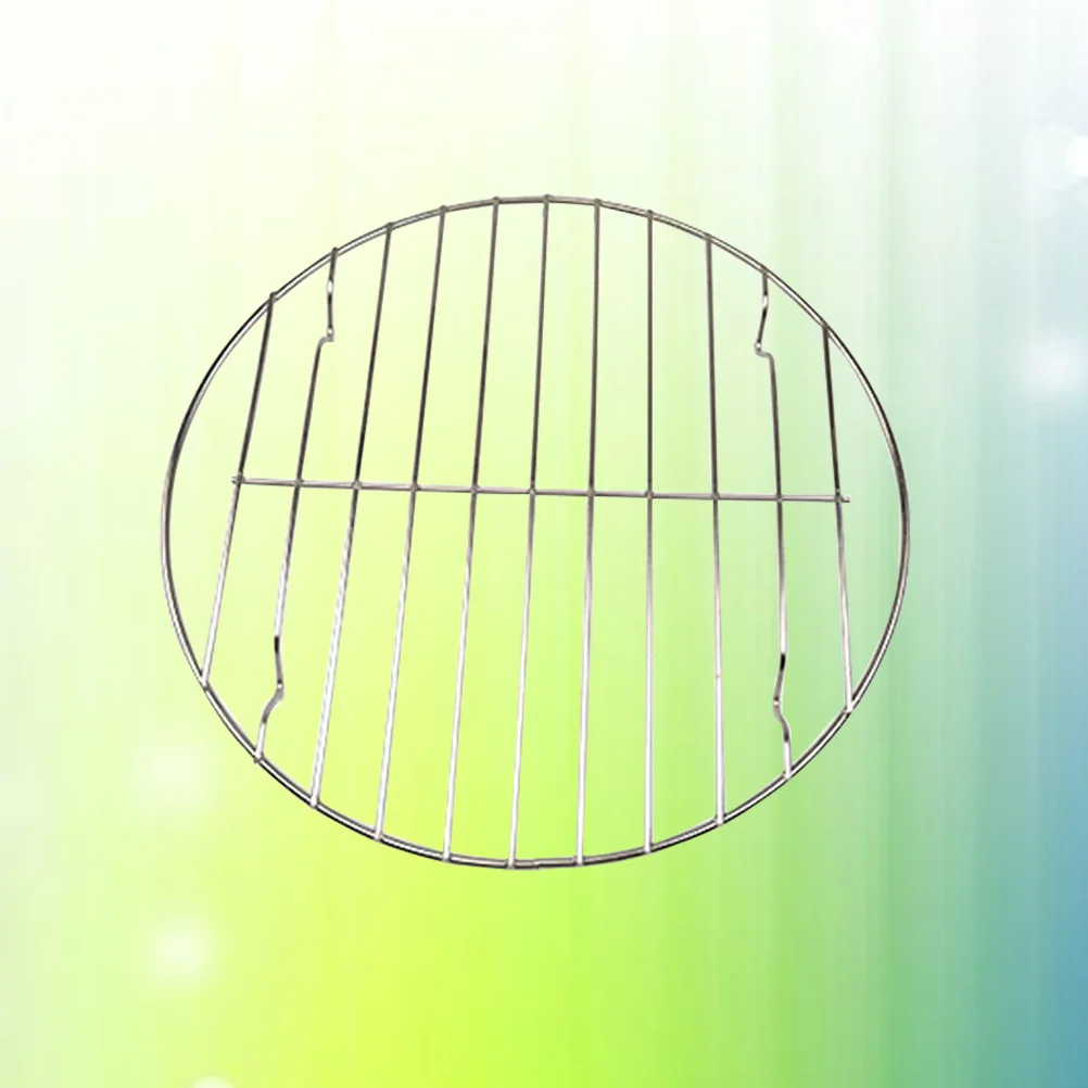 

2Pcs Stainless Steel Bbq Net Grill 28Cm Round Meat Fish Roast Rack for Grilling Vegetables Seafood Pizza Baking