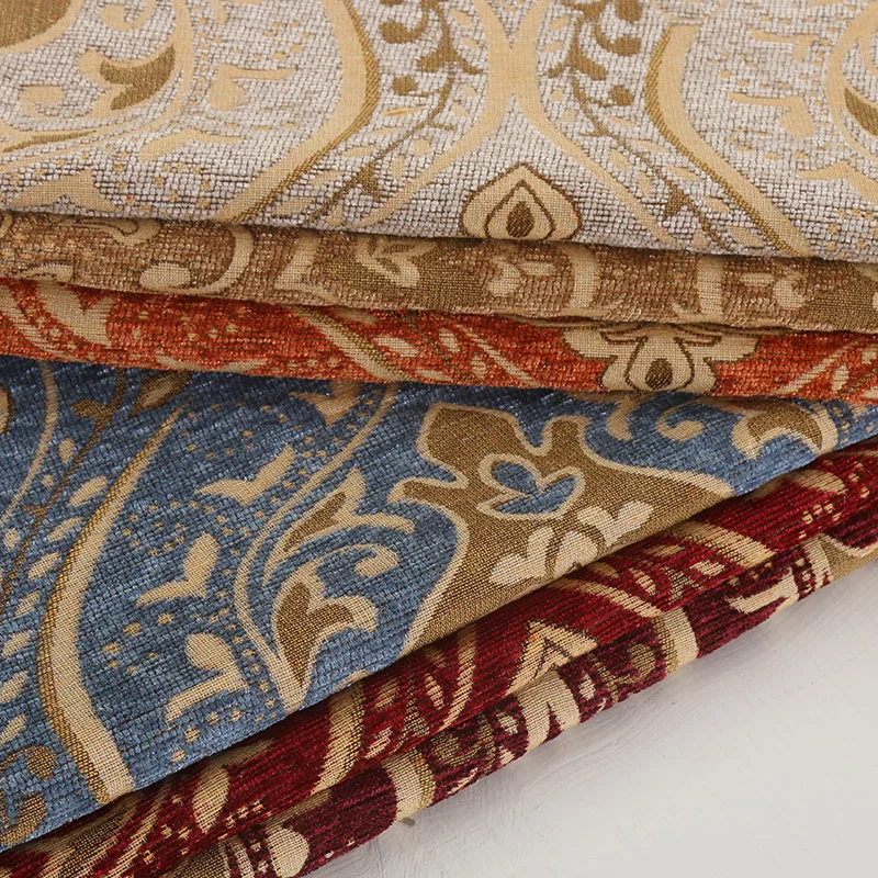 1 متر الجاكار الشنيل المفروشات النسيج الزهور ل أريكة السجاد الستار غطاء الوسادة الستائر مصمم القماش Tissus العرقية