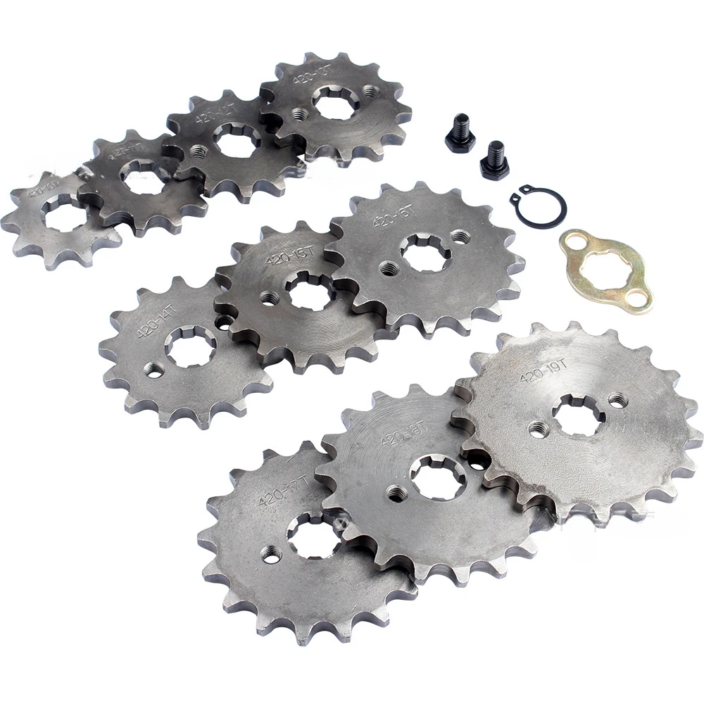 420 10/12/13/14/15/16/17/18/19 Tooth Front Engine Sprocket 17mm For 70cc 110cc 125cc Pit Dirt Bike Replacement Accessories image 3
