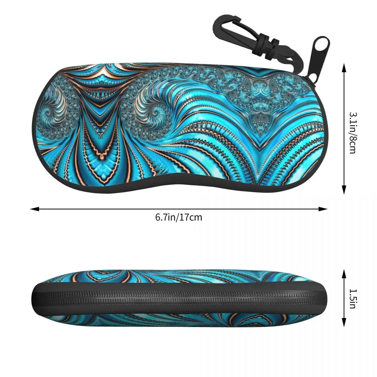 Custom Turquoise Geometric Patterns Glasses Case Fashion Adorned Teal  Gems Shell Eyeglasses Case Sunglasses Box