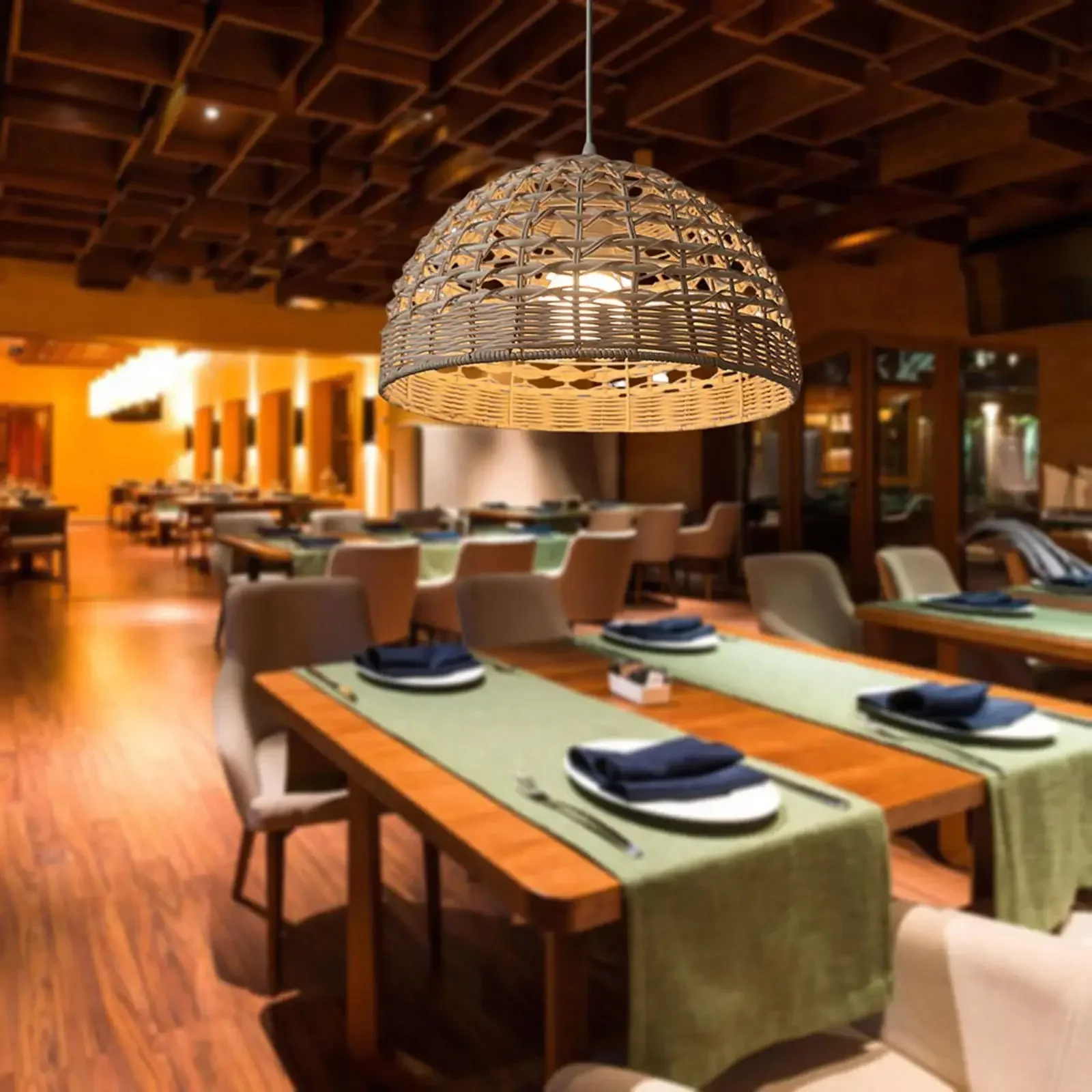 الروطان عاكس الضوء الثريا الخوص قلادة غطاء خفيف للفندق