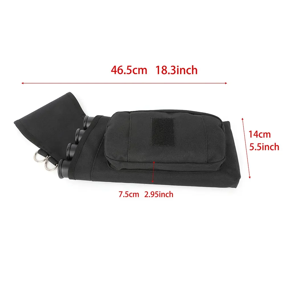 1 PC ยิงธนู Arrow Quiver 4 หลอดซ้ายมือ Arrow กระเป๋าไนลอนเอว Arrow สําหรับโบว์การล่าสัตว์เป้าหมายเกมยิง
