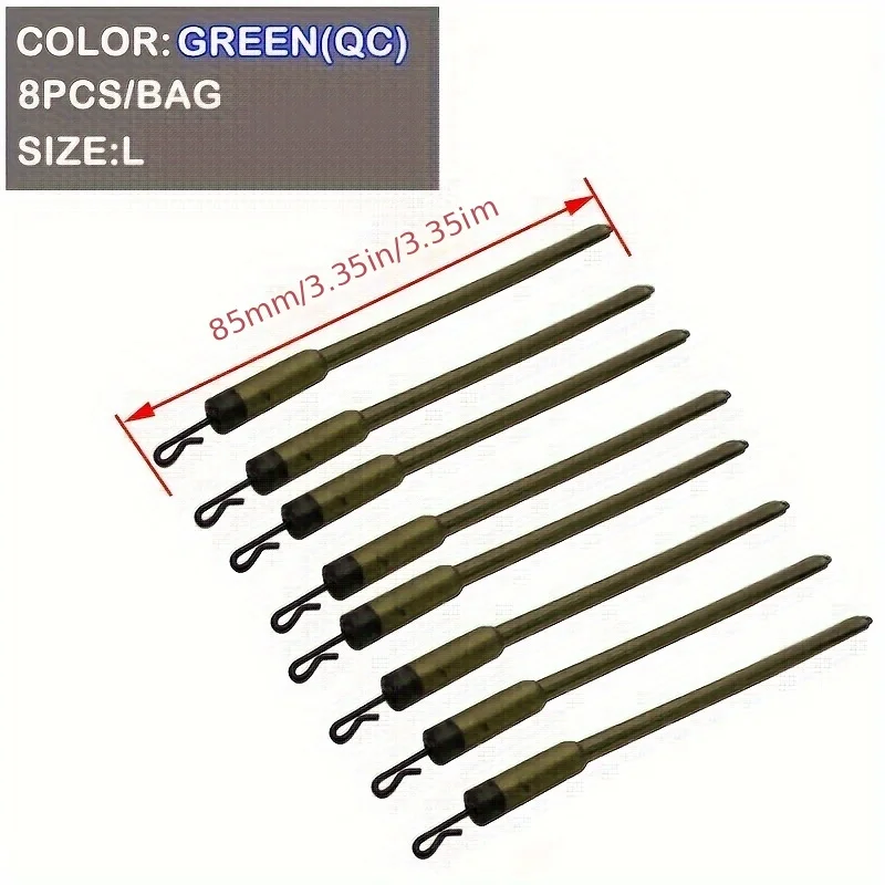 8pcs Carp Fishing Accessories, QC PVA Fishing Feeder Connector Steel Swivels, Fishing Tackle - view 6