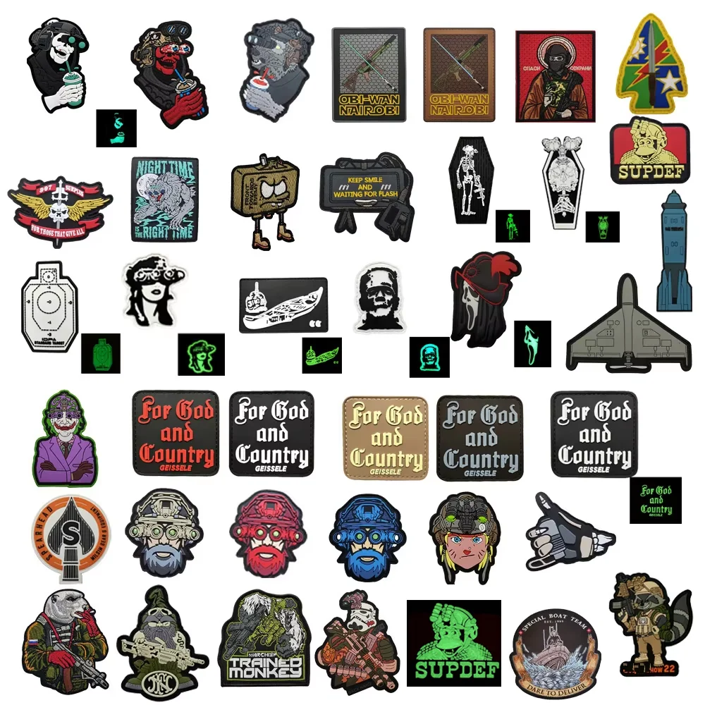 

New PVC Rubber Patch Tactical Morale Martial Arts Master Armband PVC Anime Hook and Loop with Backpack Patches for Clothing