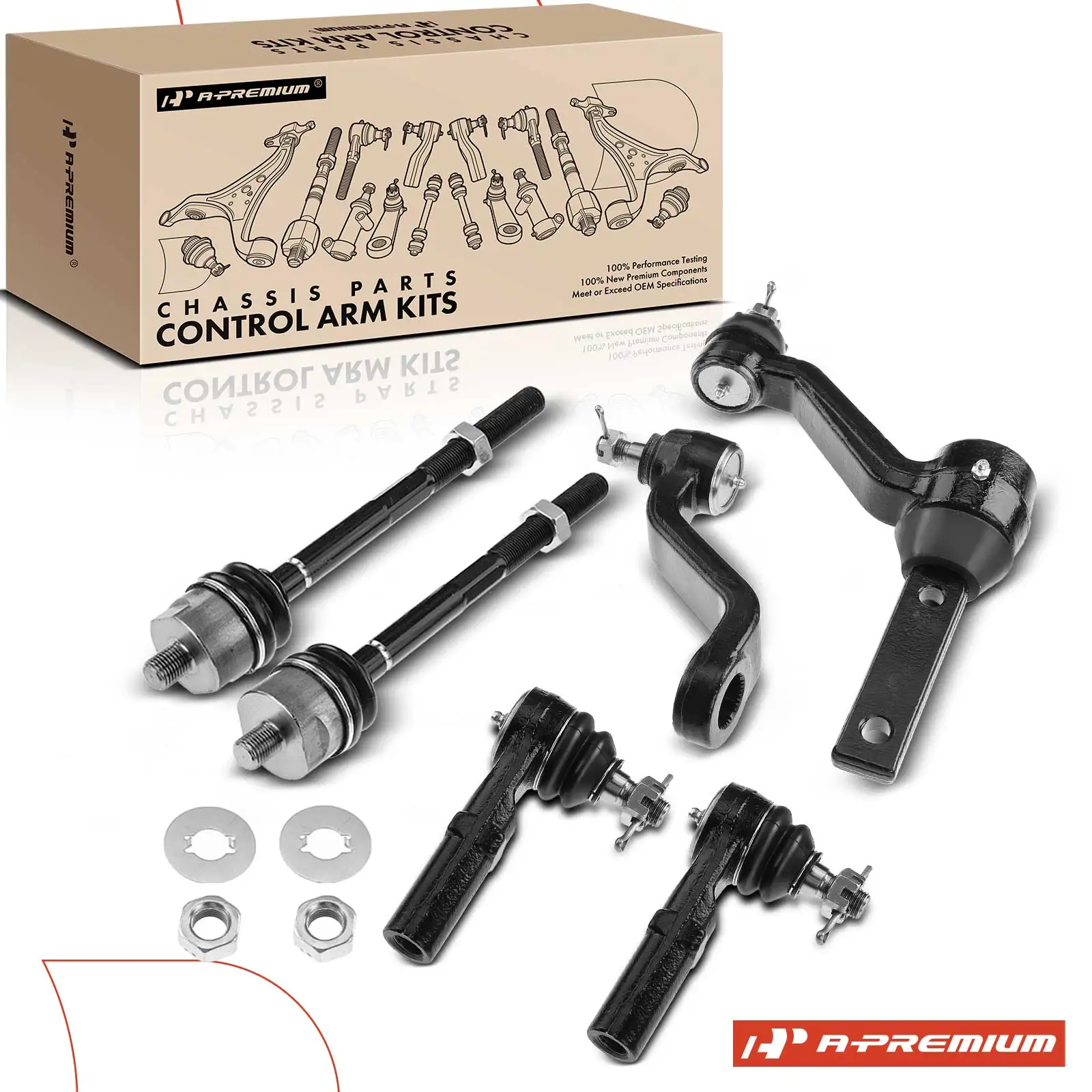 A-Premium 6x Pitman & Idler Arm Inner&Outer Tie Rod End for Dodge Durango 1998-1999 Dakota 1997-1999