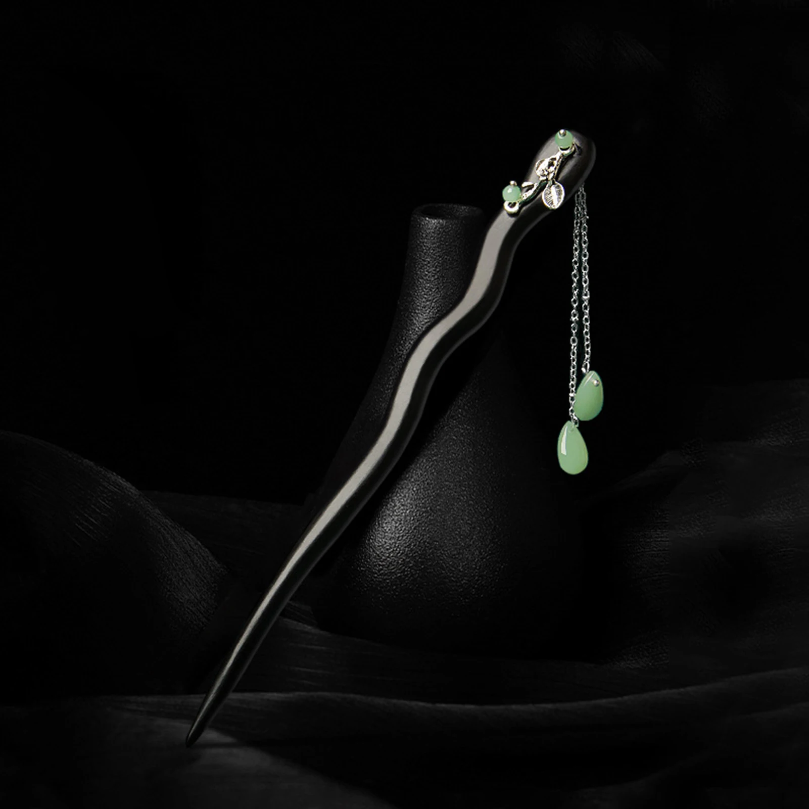 빈티지 술 머리핀 레트로 나무 잎 모양의 머리 스틱 포크 Chiense Cheongsam 장식 헤어 롤빵 쥬얼리 레트로 Hanfu Headwear