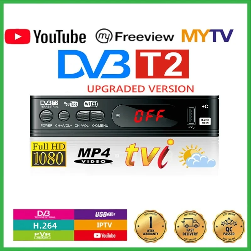 모니터 어댑터용 HD 1080p TV 튜너, DVB T2 VGA Dvb-T2, USB2.0 리시버 위성 디코더, Dvbt2 다국어 설명서